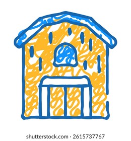 barn building doodle icon sketch vector. barn building sign. isolated symbol illustration