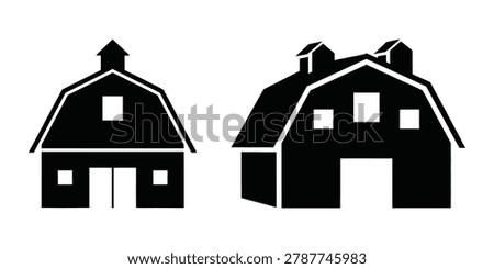 Barn building icon silhouette vector isolated illustration design Stock foto © 