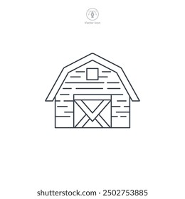 Barn building icon symbol vector illustration isolated on white background