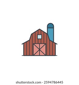 Barn Building icon symbol vector illustration isolated on white background