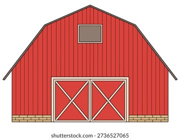 Barn building isolated graphic color sketch illustration vector