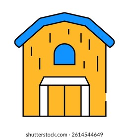 barn building line icon vector. barn building sign. isolated symbol illustration