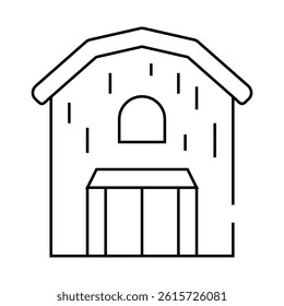 barn building line icon vector. barn building sign. isolated contour symbol black illustration