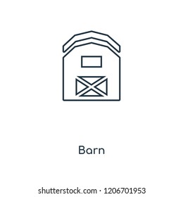 Barn concept line icon. Linear Barn concept outline symbol design. This simple element illustration can be used for web and mobile UI/UX.