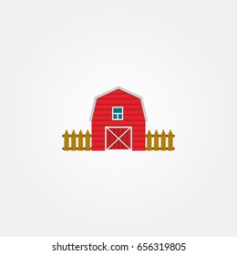 Barn. Design of Farm and Agriculture Vector Illustration. 