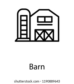 Barn with door having cross symbol