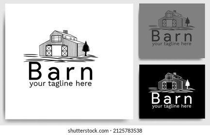 barn farm animal ranch logo template vector design