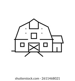 barn farm farmer line icon vector. barn farm farmer sign. isolated contour symbol black illustration