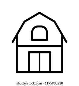 barn farm farming agriculture line art icon vector template