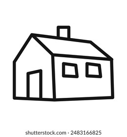 barn farm icon Black line art vector