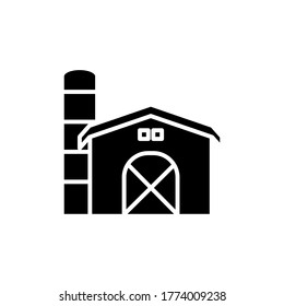 Barn, farm icon with glyph style vector for your web design