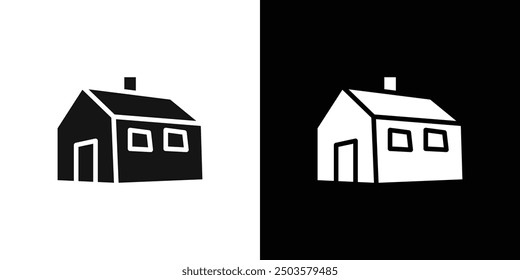 barn farm icon line art vector