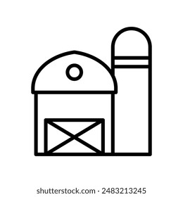 barn farm icon linear logo mark in black and white