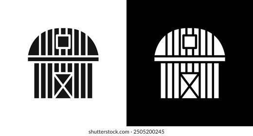 barn farm icon logo set vector