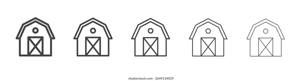 símbolo vetorial de ilustração de contorno de ícone de farm de celeiros