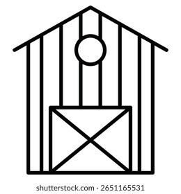 ícone de fazenda no celeiro Marca de logotipo isolada de estrutura de tópicos