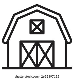 Scheune Bauernhof Symbol, Vektorgrafik, isoliertes Zeichen