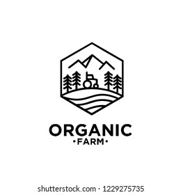 barn for farm line logo icon designs vector