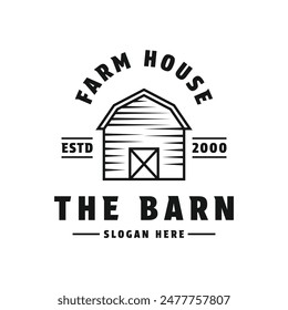 barn farm logo design concept vintage retro style