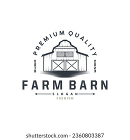 Barn Farm Logo Minimalist Vintage Rustic Design Vector Illustration