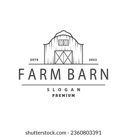 Barn Farm Logo Minimalist Vintage Rustic Design Vector Illustration