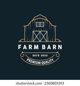 Barn Farm Logo Minimalist Vintage Rustic Design Vector Illustration