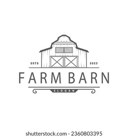 Barn Farm Logo Minimalist Vintage Rustic Design Vector Illustration