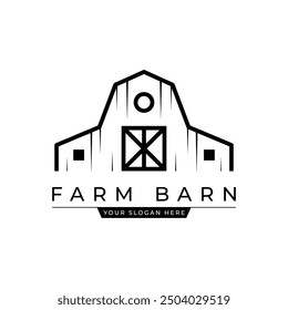 Barn Farm Logo Minimalist Vintage Rustic Design Vector Illustration