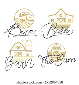 barn and farm logo. vector illustration