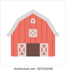 Barn farm vector illustration in cartoon style. Flat design for mobile app and web sites. 