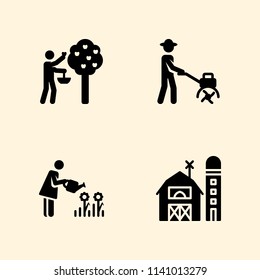 barn, farmer, farmer and farmer icons set. Vector graphic design for web and application