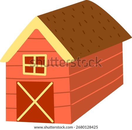 Barn Farming Vector Flat Illustration