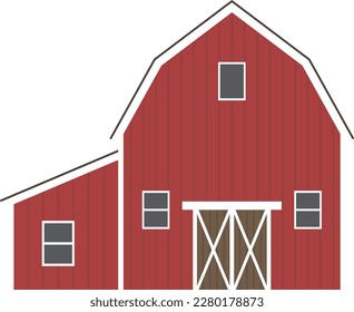 barn flat colored vector illustration