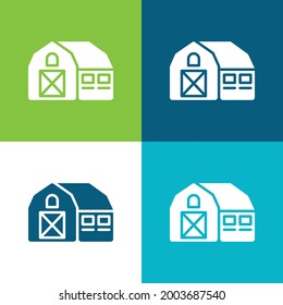 Barn Flat four color minimal icon set