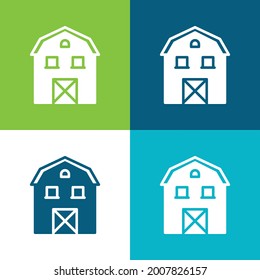 Barn Flat four color minimal icon set
