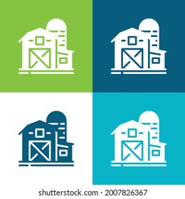 Barn Flat four color minimal icon set