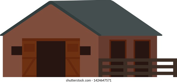 Barn flat illustration on white