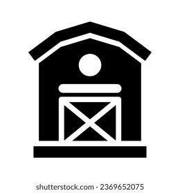 barn glyph icon illustration vector graphic. Simple element illustration vector graphic, suitable for app, websites, and presentations isolated on white background