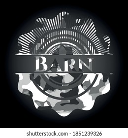 Barn grey camouflage emblem. Vector Illustration. 