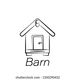 barn hand draw icon. Element of farming illustration icons. Signs and symbols can be used for web, logo, mobile app, UI, UX