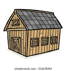 barn house / cartoon vector and illustration, hand drawn style, isolated on white background.