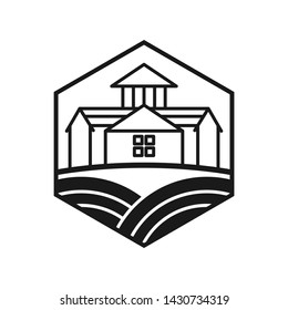 Barn house farm logo simple minimalist, family farm field organic.