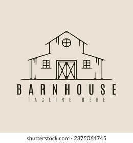 barn house line art logo vector illustration template design