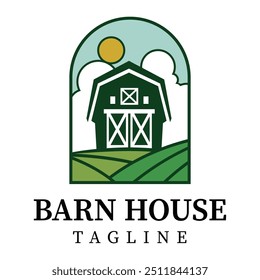 Barn house logo design template. Ranch barn house illustration files.