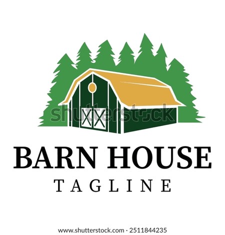 Barn house logo design template. Ranch barn house illustration files.