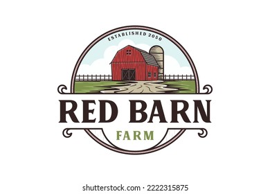 Barn house logo design wood house rounded shape silhouette farming 