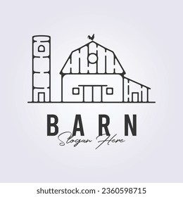 barn house rustic logo line art icon symbol template background vector illustration design