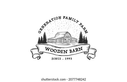 barn house wood logo vector illustration design graphic