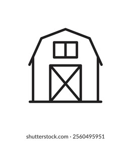 Barn icon Black and white logo