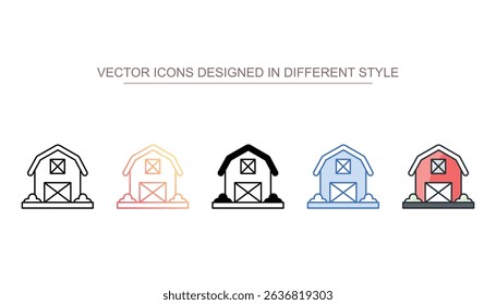 Barn icon design with white background stock illustration